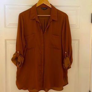 Silky Rust Colored Button Down